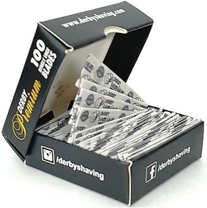 100 "Derby Premium" Single Edge Razor Blades for straight razor