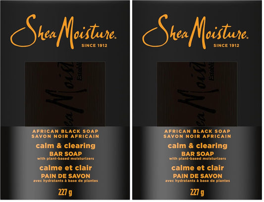 SheaMoisture Bar Soap for Troubled Skin African Black Soap Cleanser with Shea Butter 8 oz