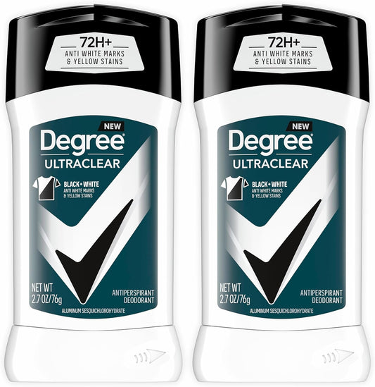 Degree Men UltraClear Antiperspirant Black+White Sweat & 2 Count 2.6