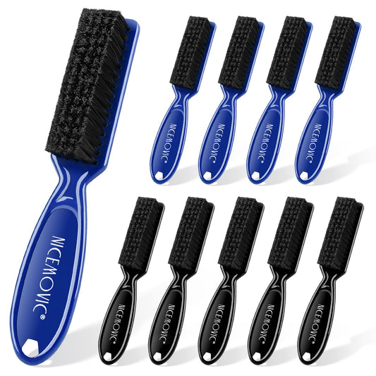NICEMOVIC Barber Clipper Brushes, 10 Pcs Plastic Handle Nylon Bristles Cleaning Brush, Multifunctional Cleaning Supplies for Hair Styling Tools, Kitchen Sink, Shoes (Black)