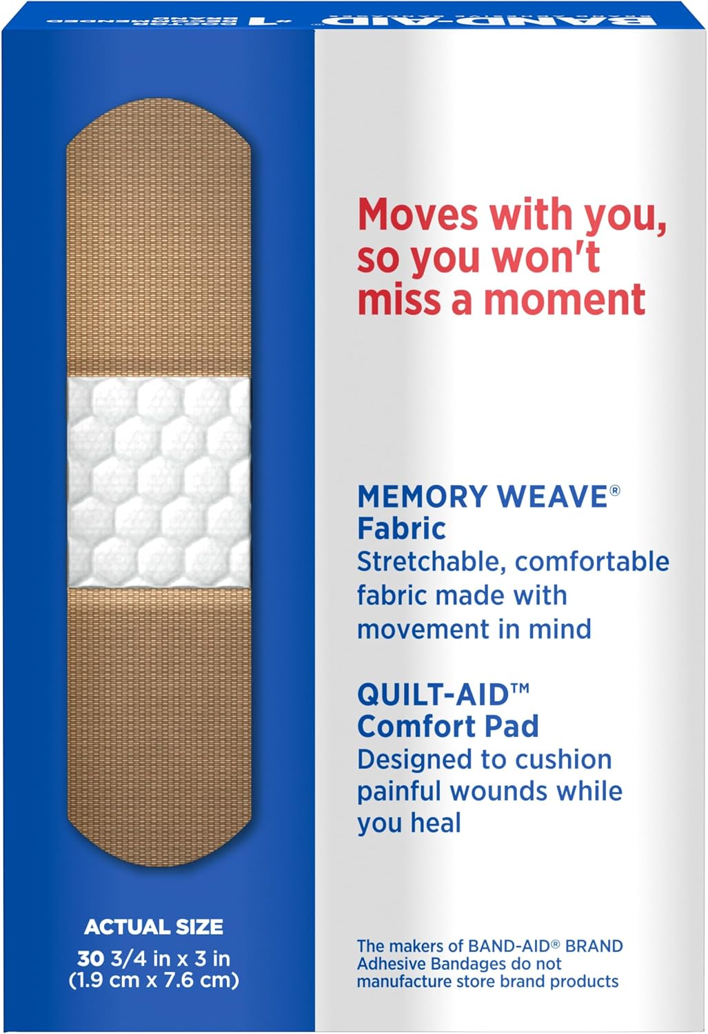 BAND-AID Brand Flexible Fabric Adhesive Bandages, Assorted Sizes, 100 Count