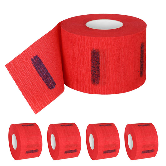 Disposable Paper Barber Neck Strips - 5 Rolls 500 Strips Black Professional Stretchy Paper Neck Band for Salon Haircut Styling