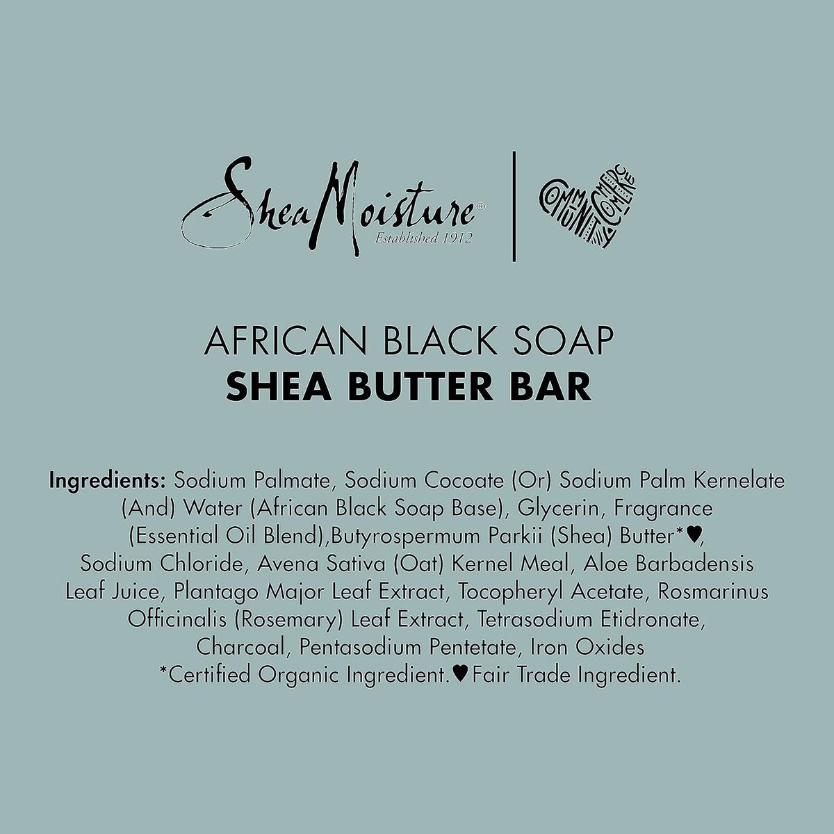 SheaMoisture Bar Soap for Troubled Skin African Black Soap Cleanser with Shea Butter 8 oz