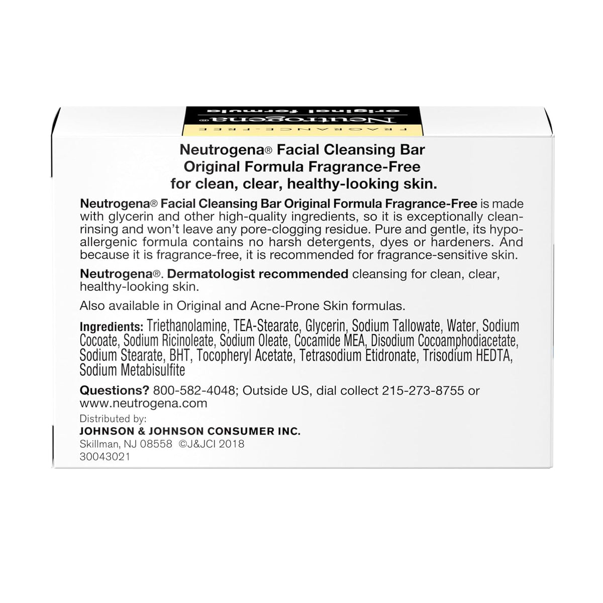Neutrogena Original Transparent Facial Cleansing Bar, 3.5 oz