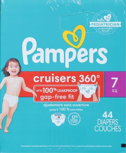 Pampers Diapers - Cruisers 360 - Size 7, 88 Count, Babyproof up to 100% Leakproof Pull-On Diaper