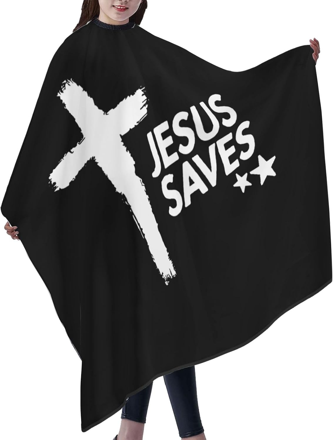 Christian Barber Cape, Jesus Hair Cutting Barber Cape Salon and Dyeing Styling Cloth for Women/Men