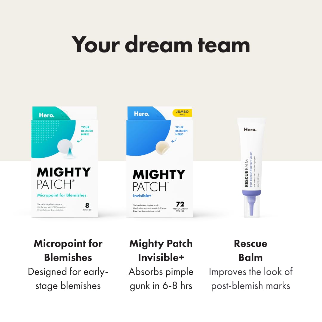 Mighty Patch Hero Cosmetics Original Nighttime Acne Pimple Patches, 36 Ct