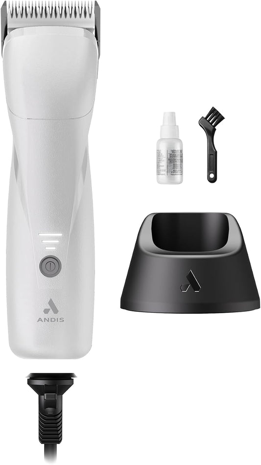 Andis 564042 Emerge Pro Cordless Detachable Blade Pet Hair Clipper, Brushless Motor, 4,500 SPM, Lightweight, Ergonomic, White