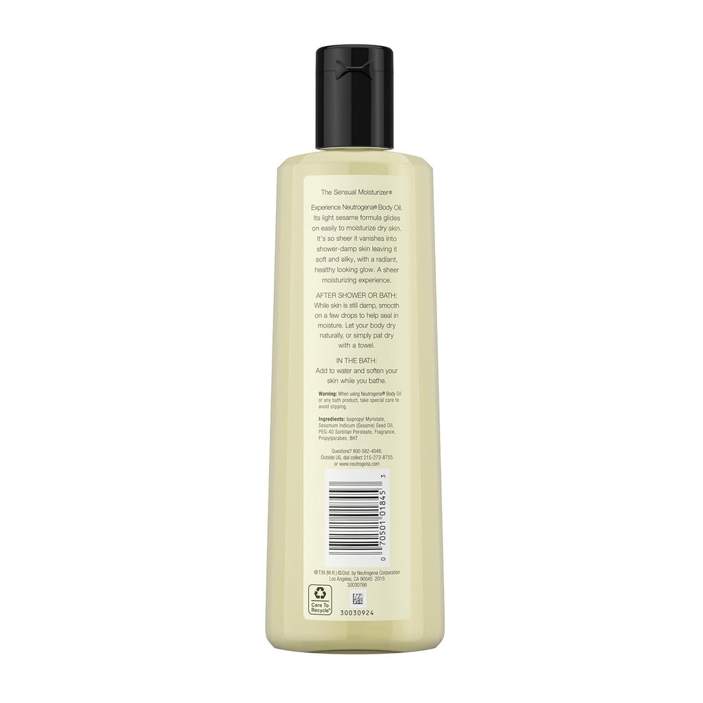 Neutrogena Body Oil Light Sesame Formula - 16 oz (2 Pack)