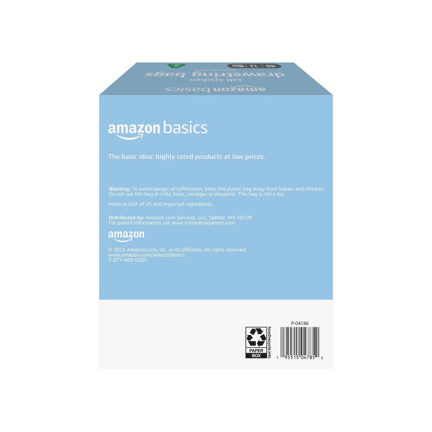 Amazon Basics Trash Bags – 80ct, 13 Gallon