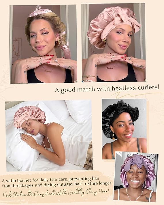 YANIBEST Adjustable Silk Bonnet – Double Layer