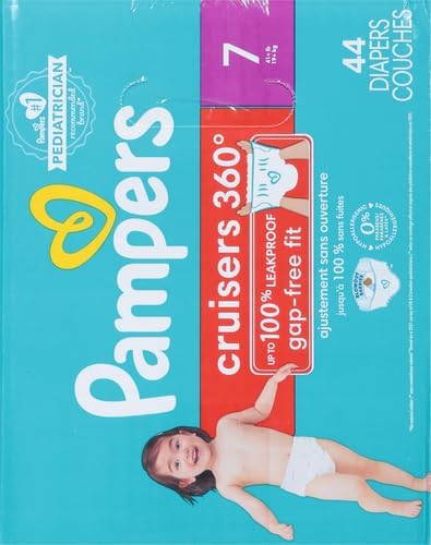 Pampers Diapers - Cruisers 360 - Size 7, 88 Count, Babyproof up to 100% Leakproof Pull-On Diaper