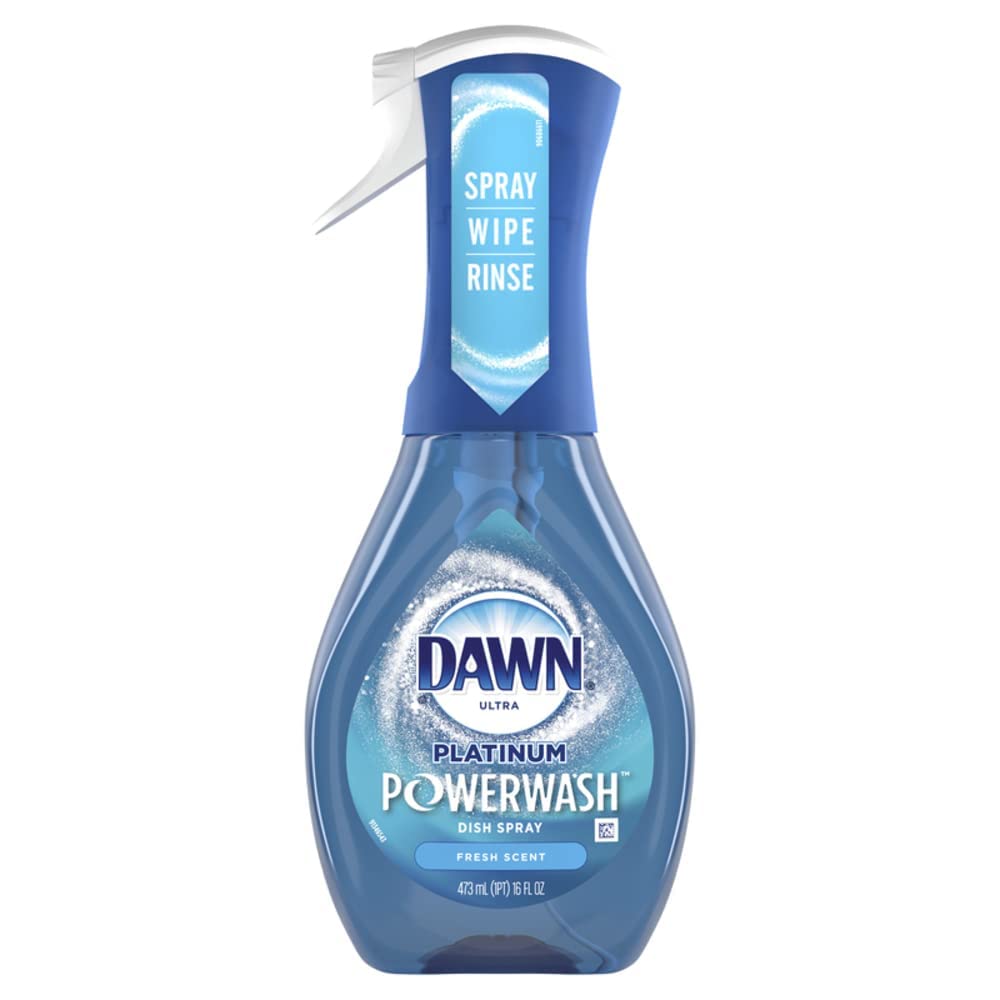 Dawn Platinum Powerwash Dish Spray, Dish Soap Liquid, Fresh Scent Bundle, 1 Spray + 3 Refills, 16oz Each (Pack of 4)