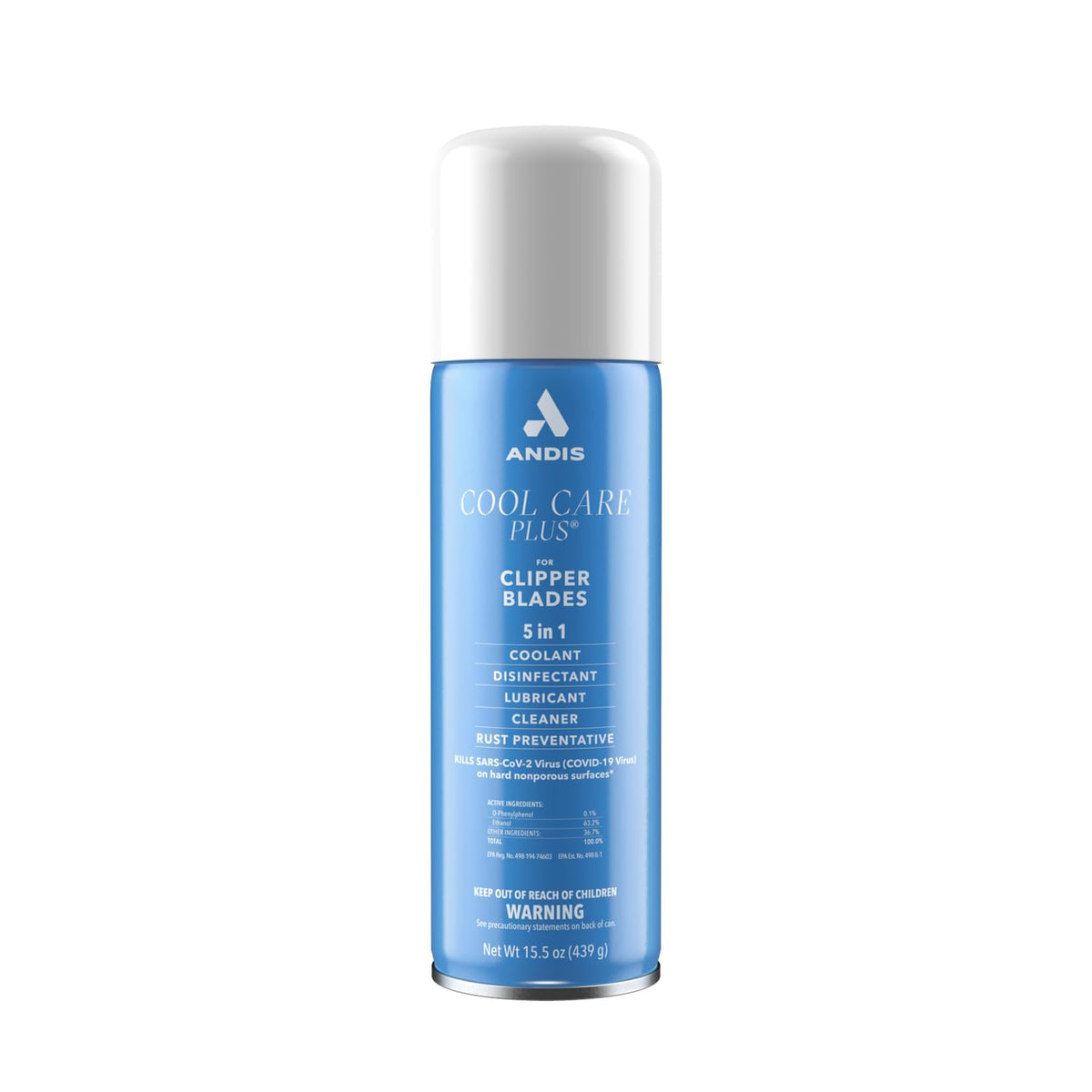 Andis 12750 Cool Care Plus 5-in-1 Clipper Spray, 15.5 oz Can