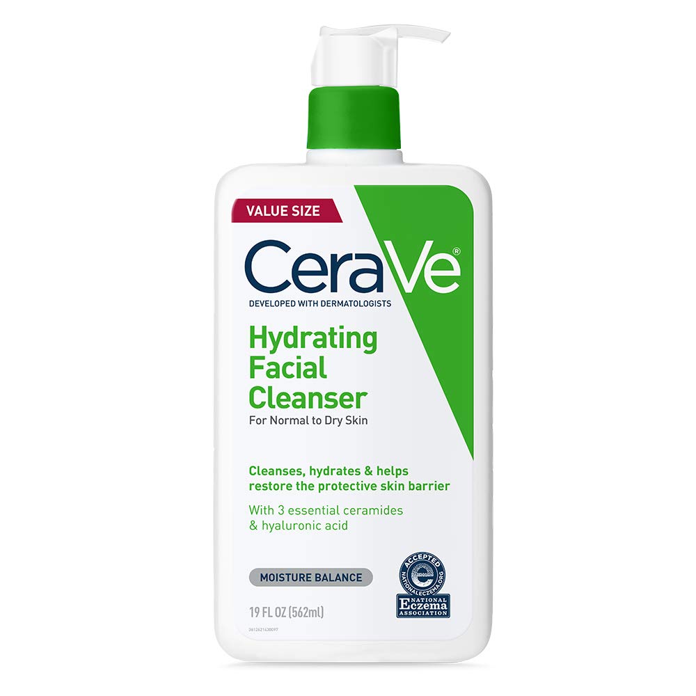 CeraVe Hydrating Cleanser with Hyaluronic Acid, Gentle Face Cleanser,16oz