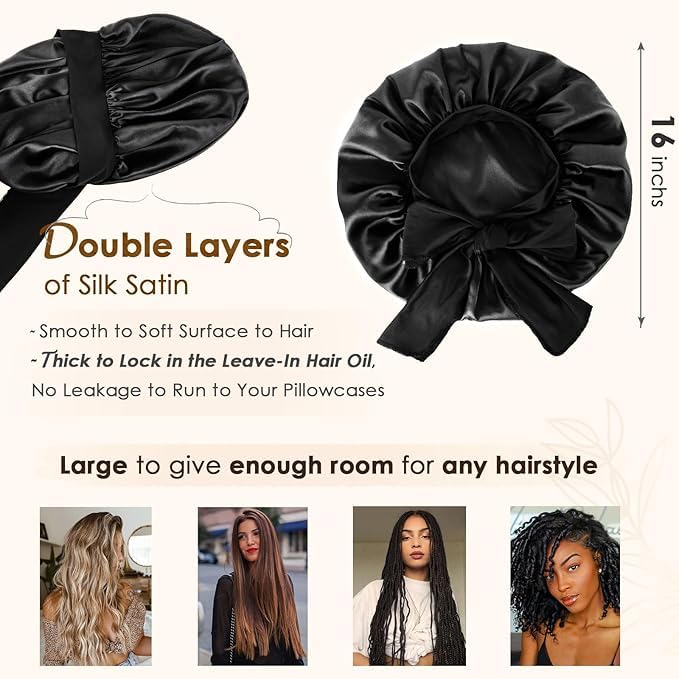 YANIBEST Adjustable Silk Bonnet – Double Layer
