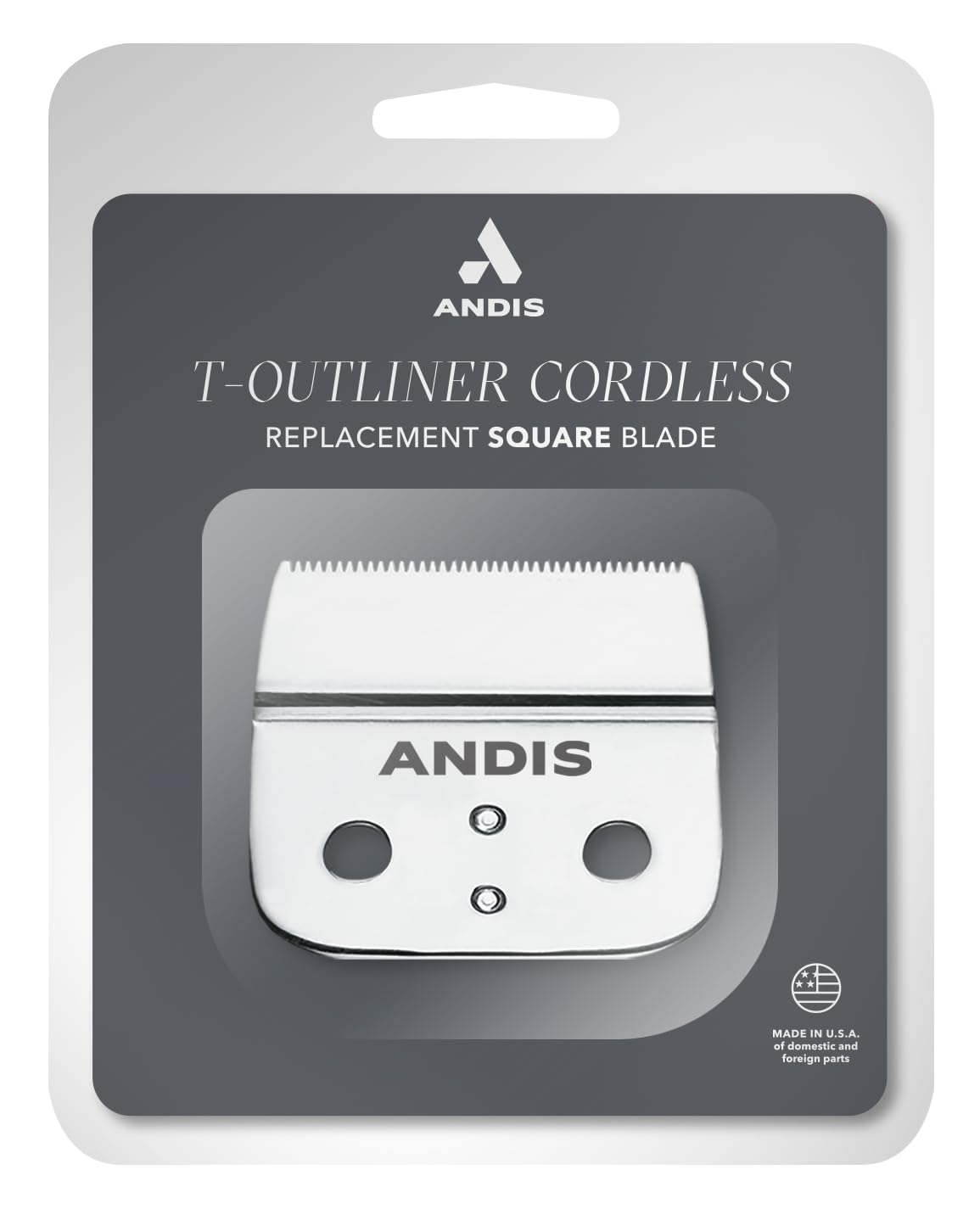 Andis 74055 Professional Corded/Cordless Hair & Beard Trimmer, Zero Gapped, Close Cutting Carbon Steel T-Outliner Blade, Grey