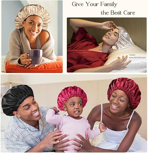 Yanibest Satin Sleep Bonnet – Adjustable Double Layer