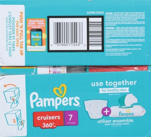 Pampers Diapers - Cruisers 360 - Size 7, 88 Count, Babyproof up to 100% Leakproof Pull-On Diaper