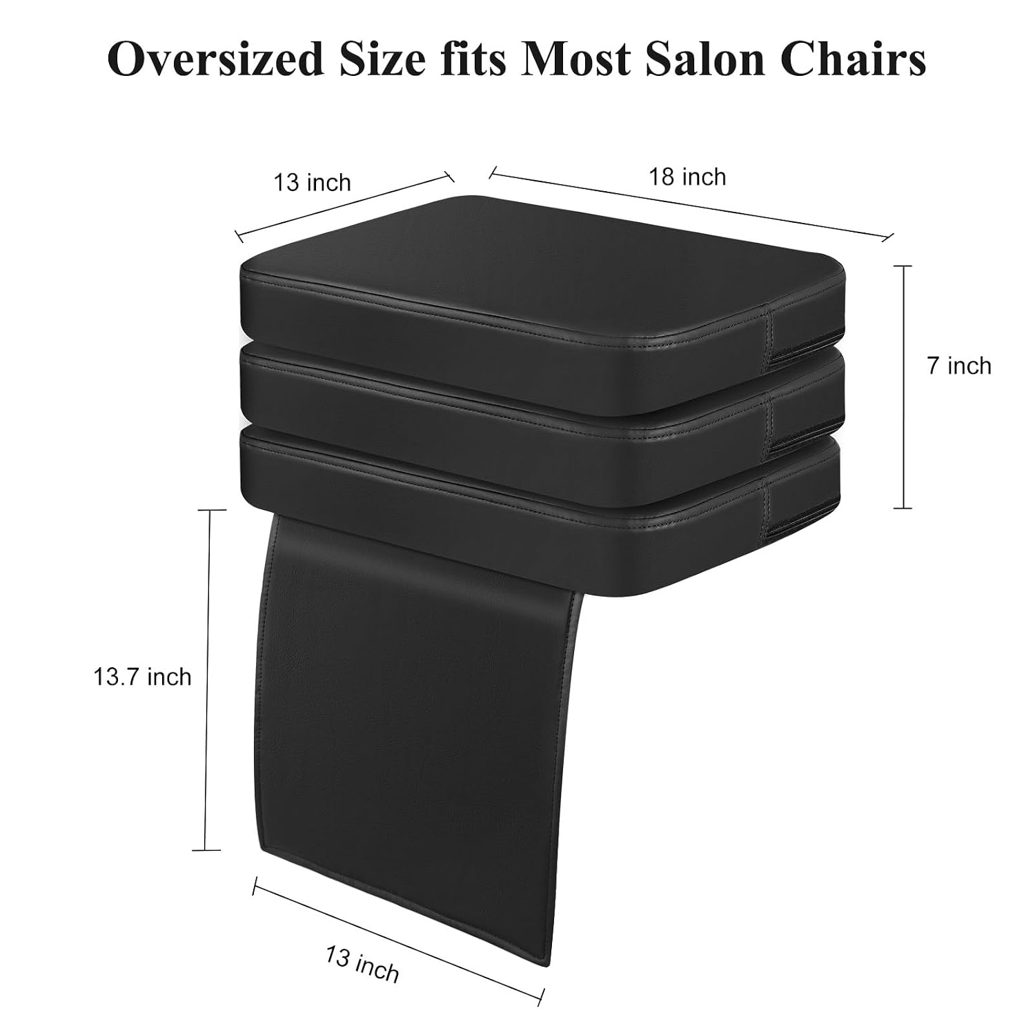 Barber Booster Seat for Kids, 18 x 13 x 7 inch Booster Seat for Salon Chair | 3-Layer Adjustable Kids Salon Booster Seat for Hair Cutting, 45D High-Density Foam Styling Chair Booster Cushion