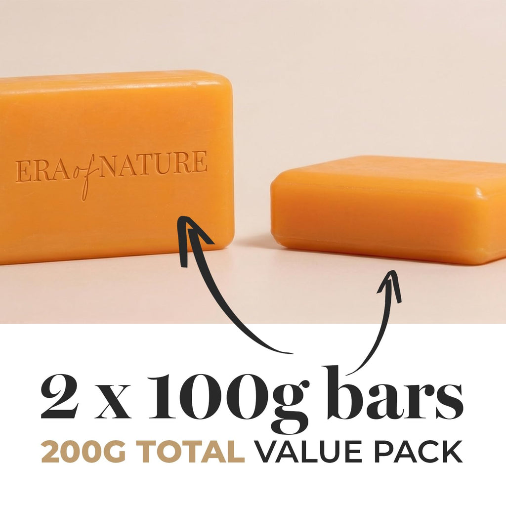 era of nature Best Raw ORGANIC AFRICAN BLACK SOAP, for Dry Skin and Skin Conditions. Pure & Natural Ingredients, Imported From Ghana - 8oz
