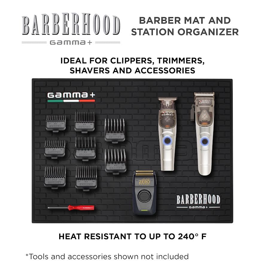 GAMMA+ Professional Barber Appliance Magnetic Mat and Station Organizer, Anti-Slip, Durable Hair Styling Tools