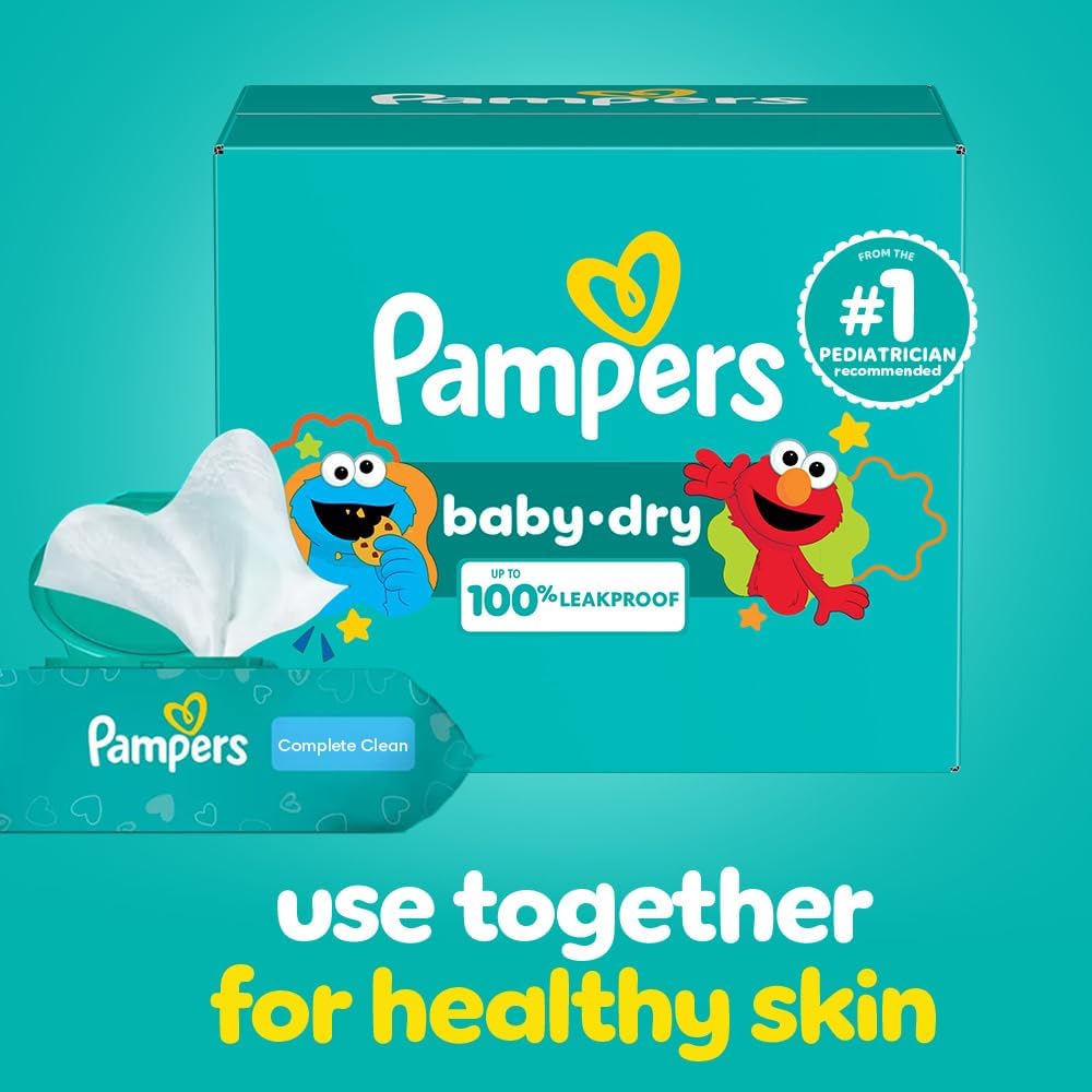 Pampers Diapers - Baby Dry - Size 3, 104 Count, Absorbent Disposable Infant Diaper (Packaging May Vary)