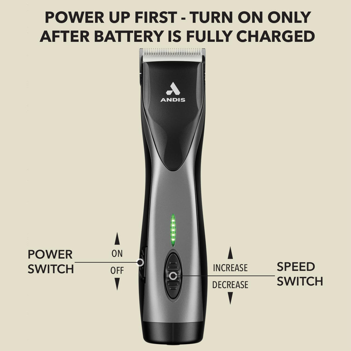 Andis 79160 Supra ZR II Cordless Rechargeable Hair Clipper, Detachable