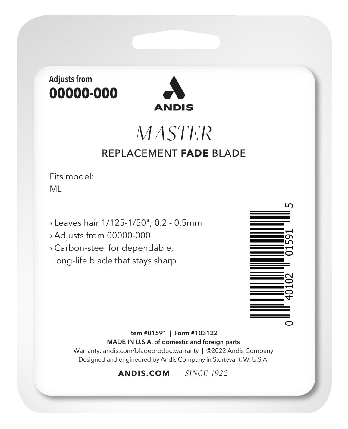 Andis Master 01815 Adjustable Blade Clipper — Silver