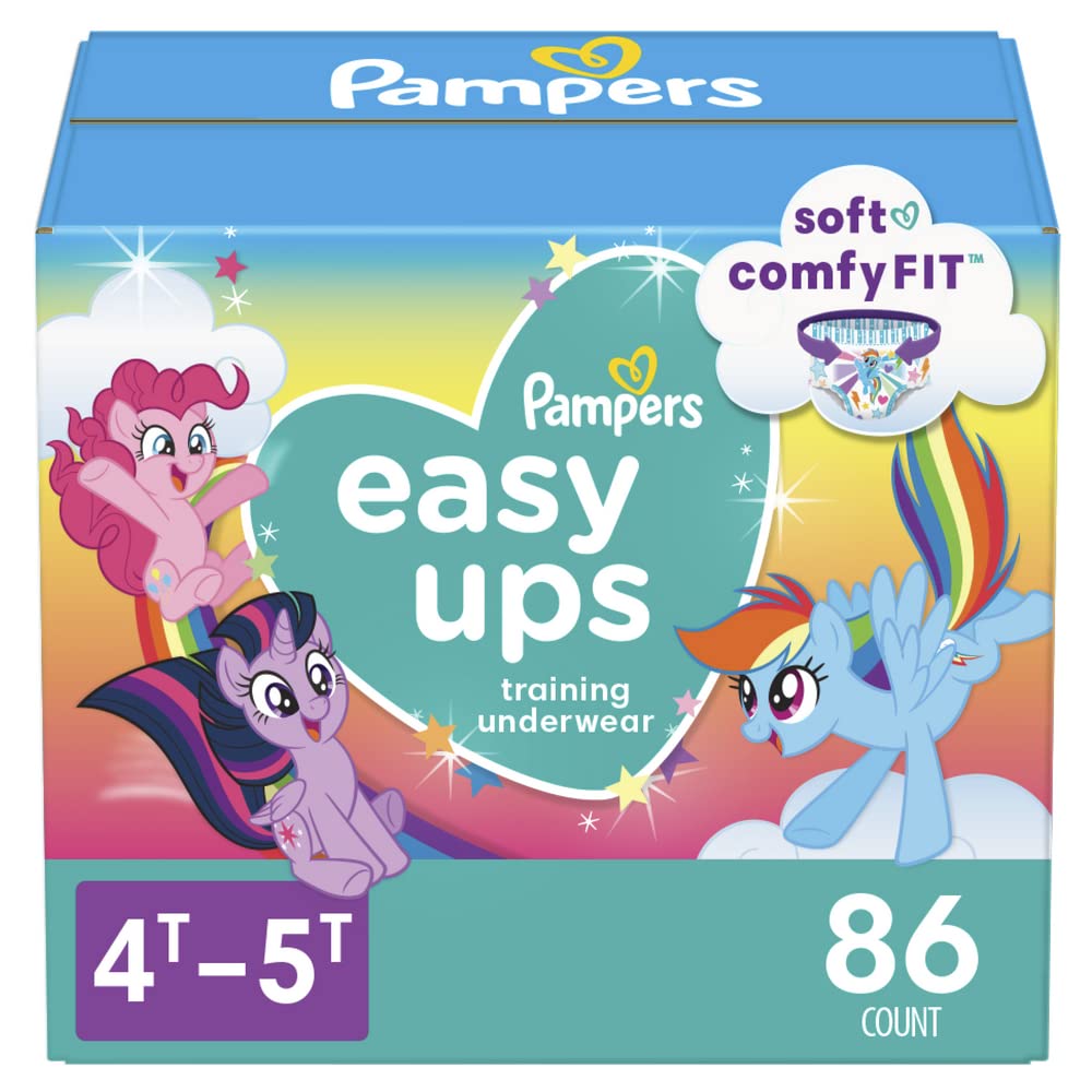 Easy Ups Girls & Boys Potty Training Pants, Size 5 (3T-4T), 124 Count, Bluey Absorbent Pull Up Training Underwear, Up to 100% Leakproof Day and Night, Hypoallergenic