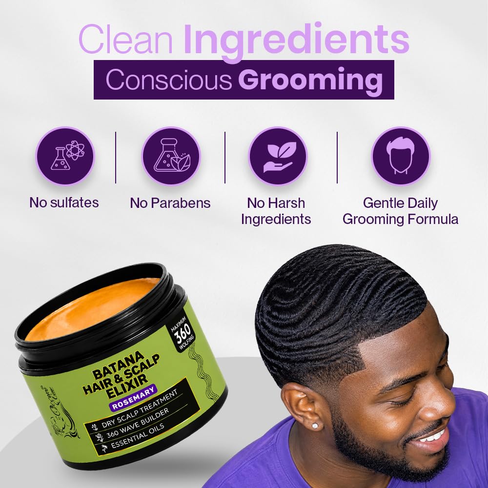OCEAN VIEW DEEP WAVES POMADE - Premium Wave Grease, Wave Pomade for 360 Waves, Strong Hold Wave Cream for Men, Hydrating Hair Styling Product for Deep, Defined Waves, 4 oz Jar