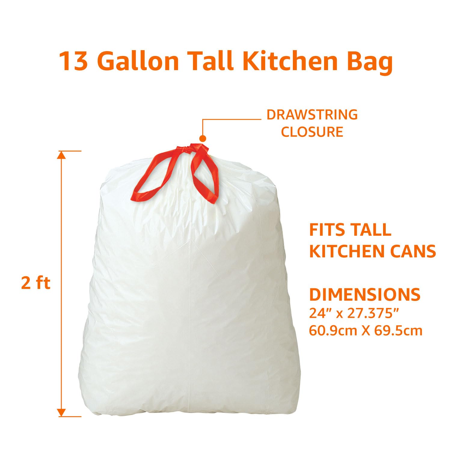 Amazon Basics Trash Bags – 80ct, 13 Gallon
