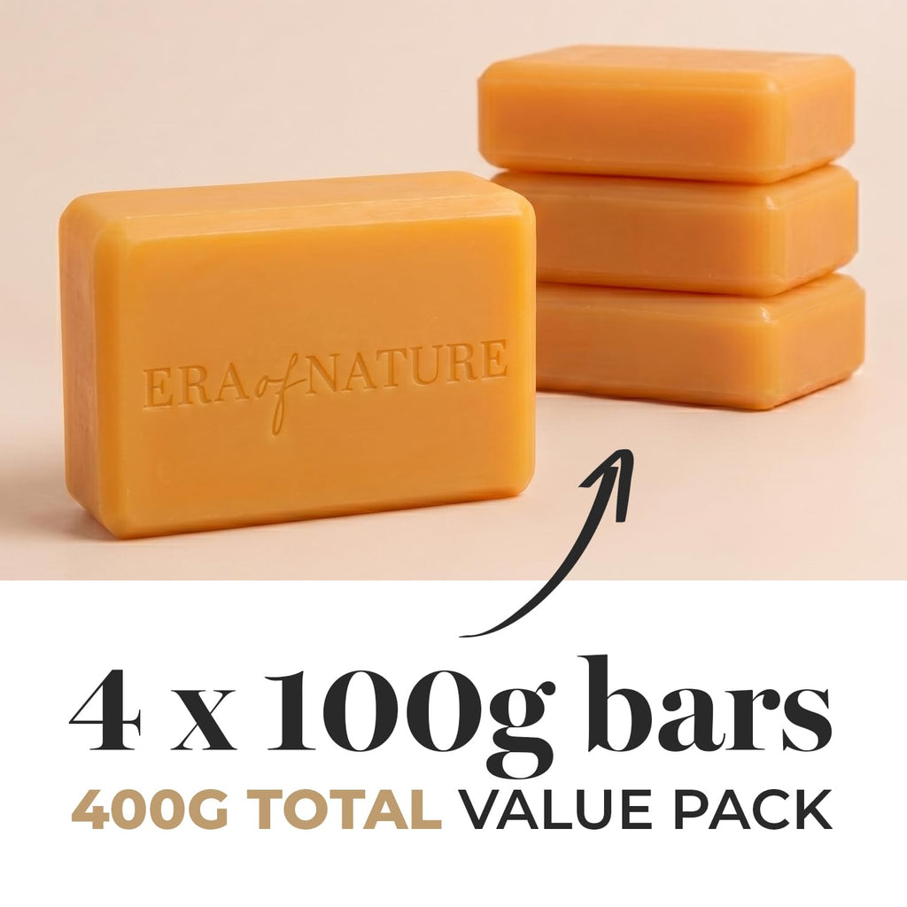 era of nature Best Raw ORGANIC AFRICAN BLACK SOAP, for Dry Skin and Skin Conditions. Pure & Natural Ingredients, Imported From Ghana - 8oz