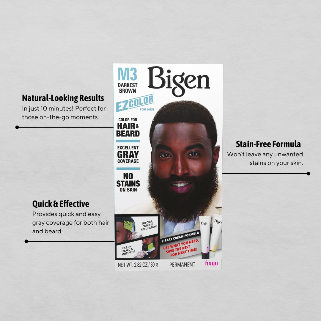 M1 Bigen EZ Color for Men Jet Black - 3 Pack
