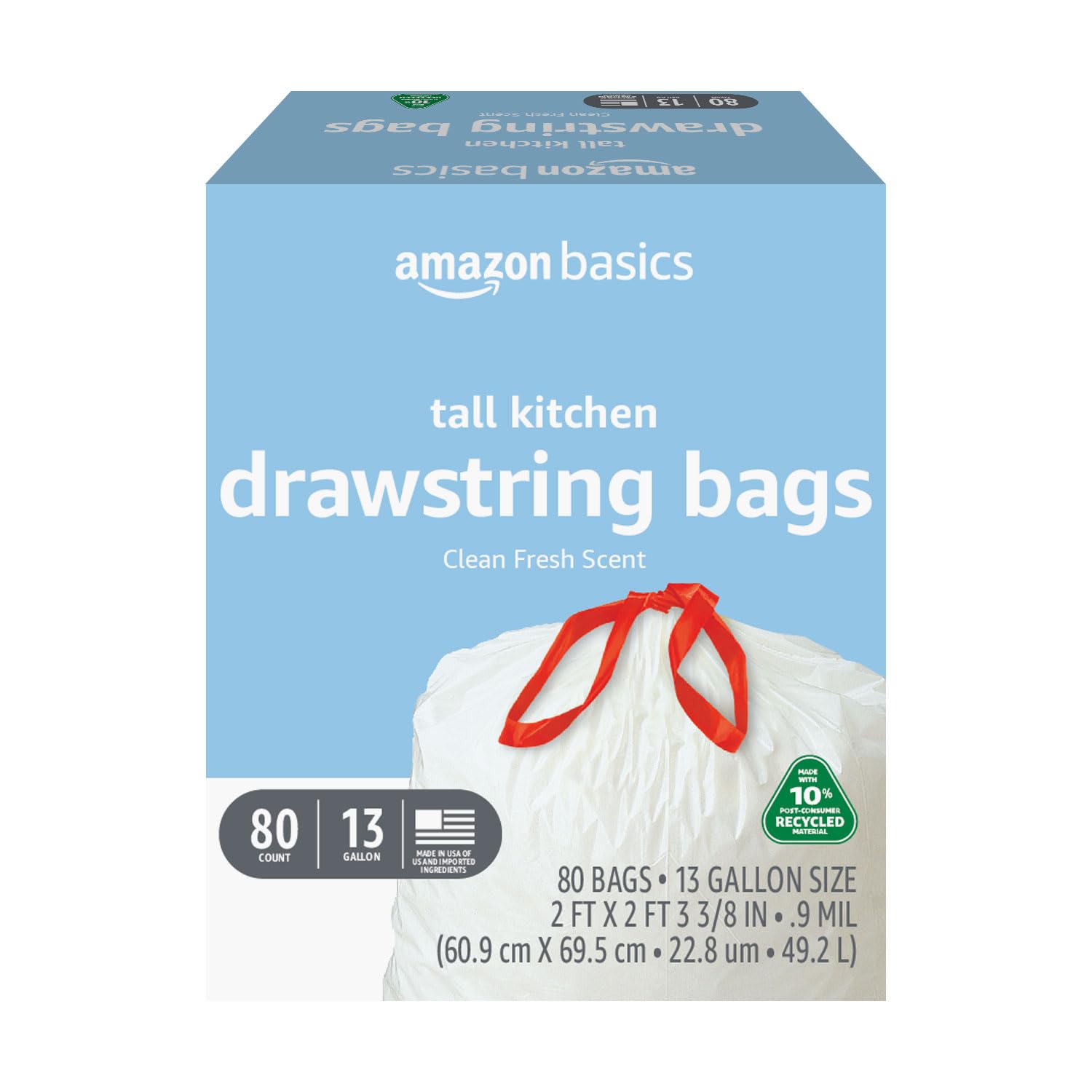 Amazon Basics Trash Bags – 80ct, 13 Gallon