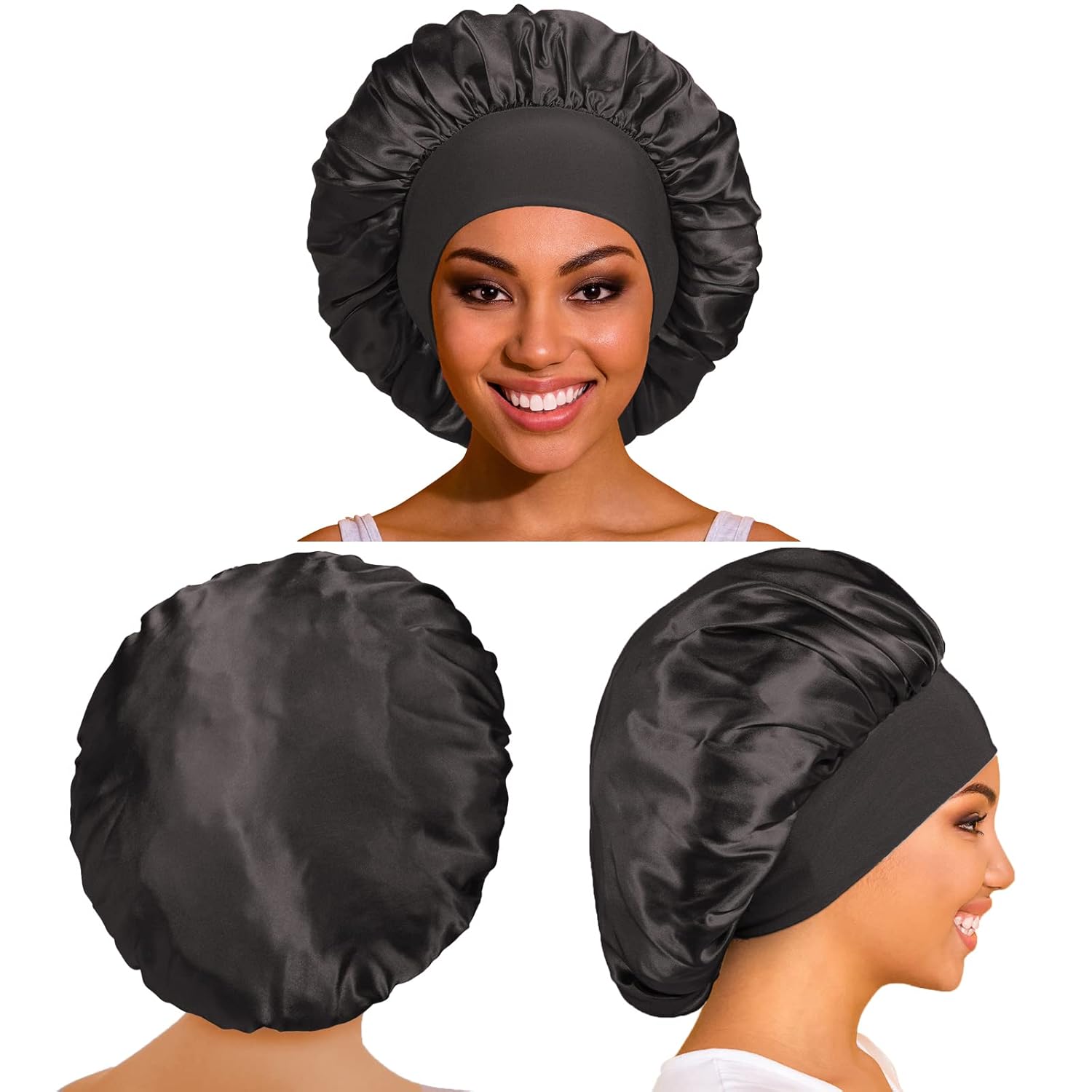 Satin Sleep Bonnets – 3-Pack