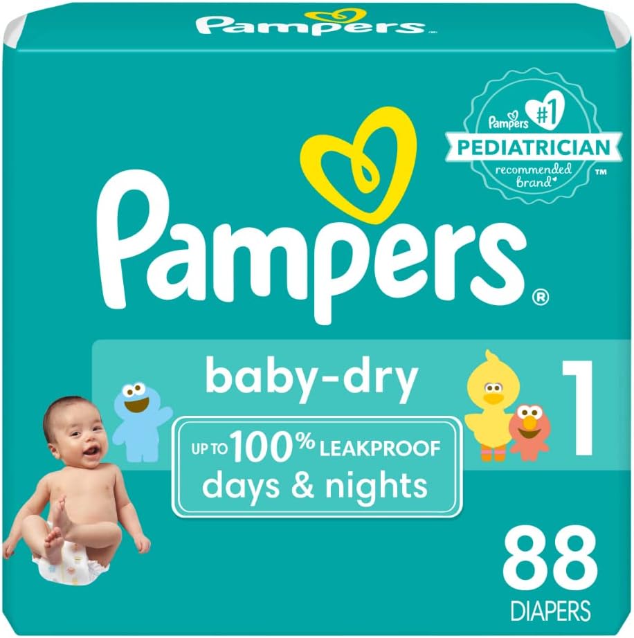 Pampers Diapers - Baby Dry - Size 3, 104 Count, Absorbent Disposable Infant Diaper (Packaging May Vary)