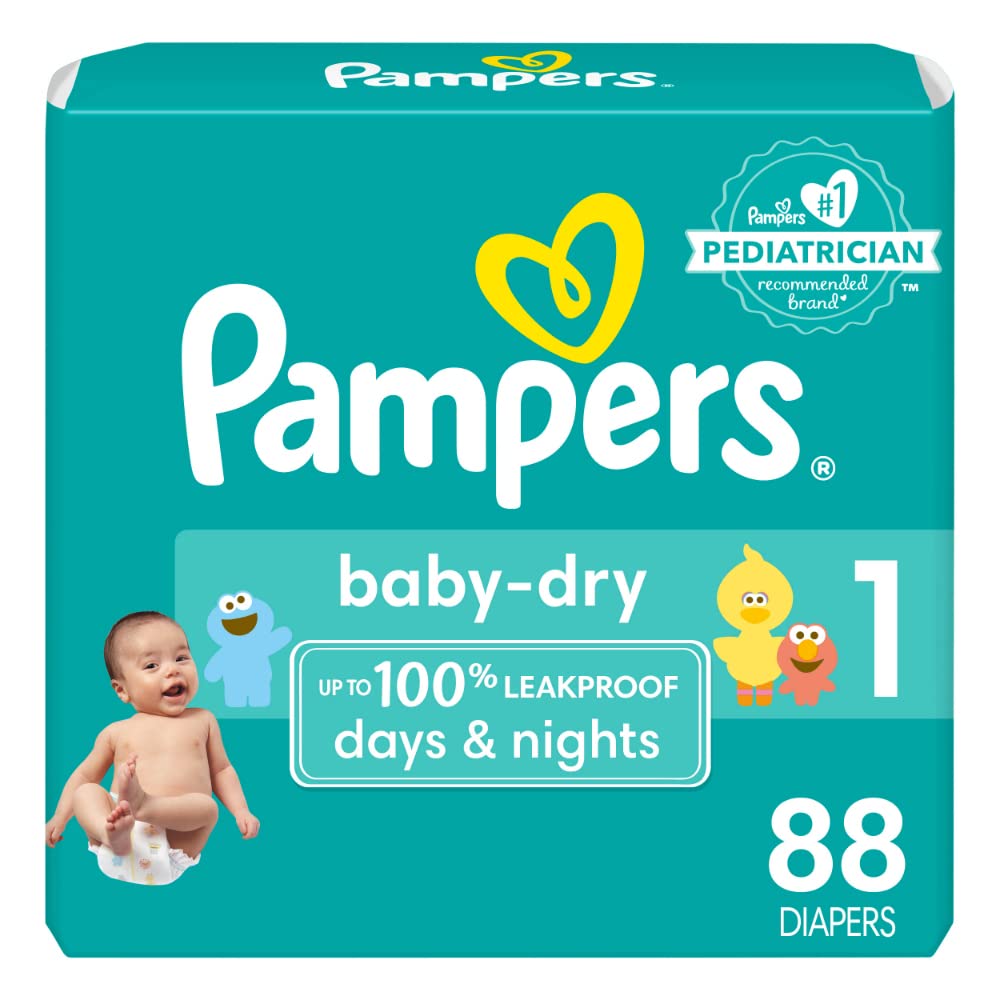Pampers Baby Dry Ultra Cushiony Diapers, Size 5 (20-37 lbs), 132 Count, Up to 100% Leakproof