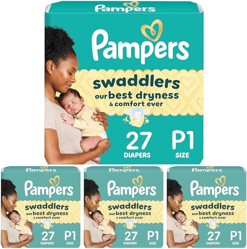 Pampers Swaddlers Newborn Diapers, Size Newborn (10 lbs), 84 Count, Fragrance Free, Hypoallergenic, Absorbent, Pediatrician Recommended, Skin Safe