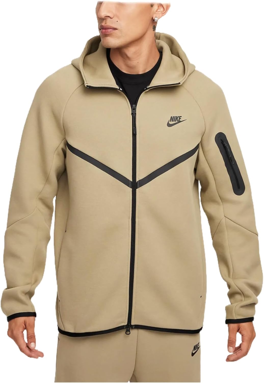Nike Tech Men's Full-Zip Windrunner Hoodie (HV0949-277, Neutral Olive/Black) Size Medium
