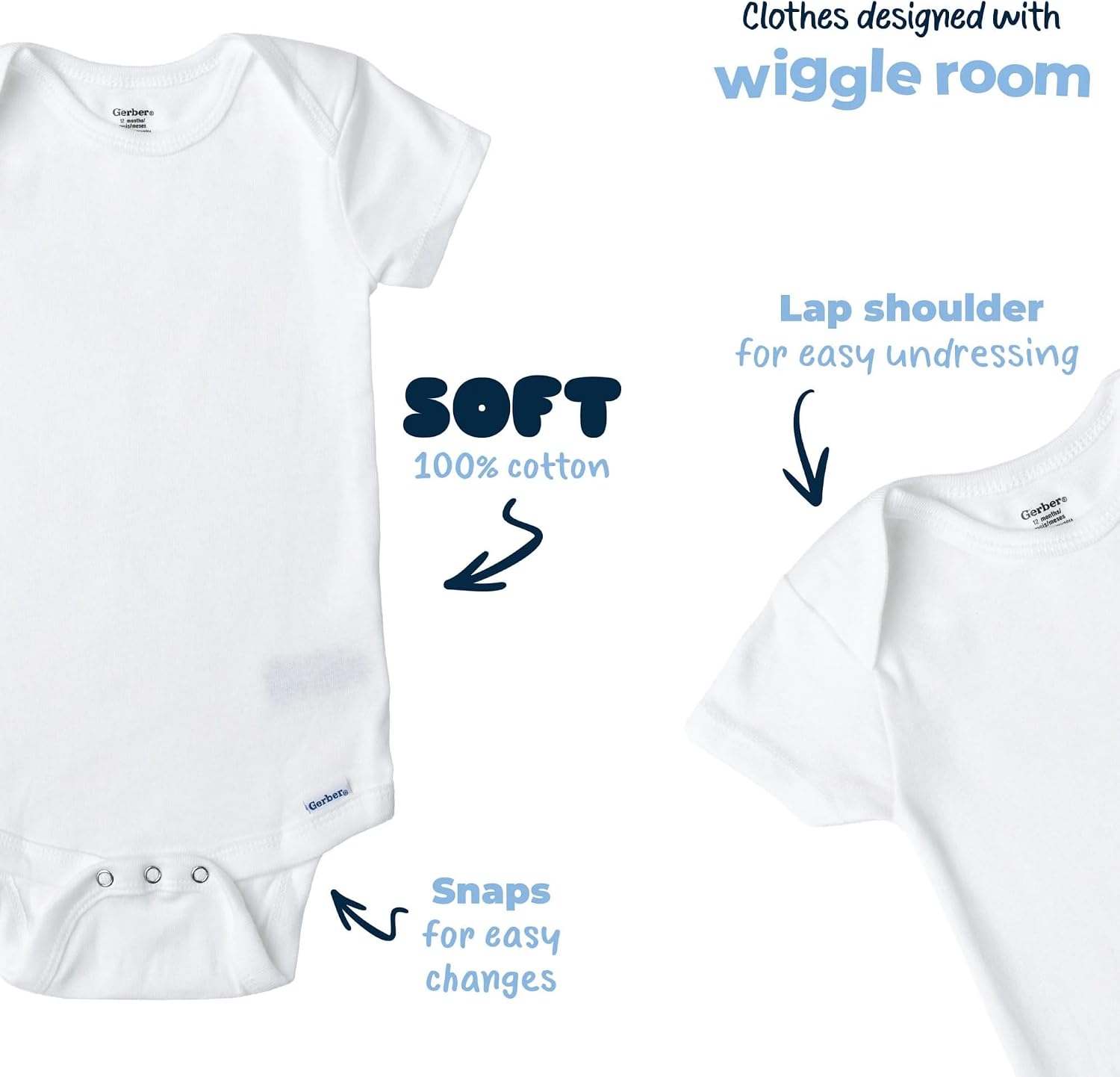 Gerber Baby Boys & Girls 8-Pack Short Sleeve Onesies Bodysuits