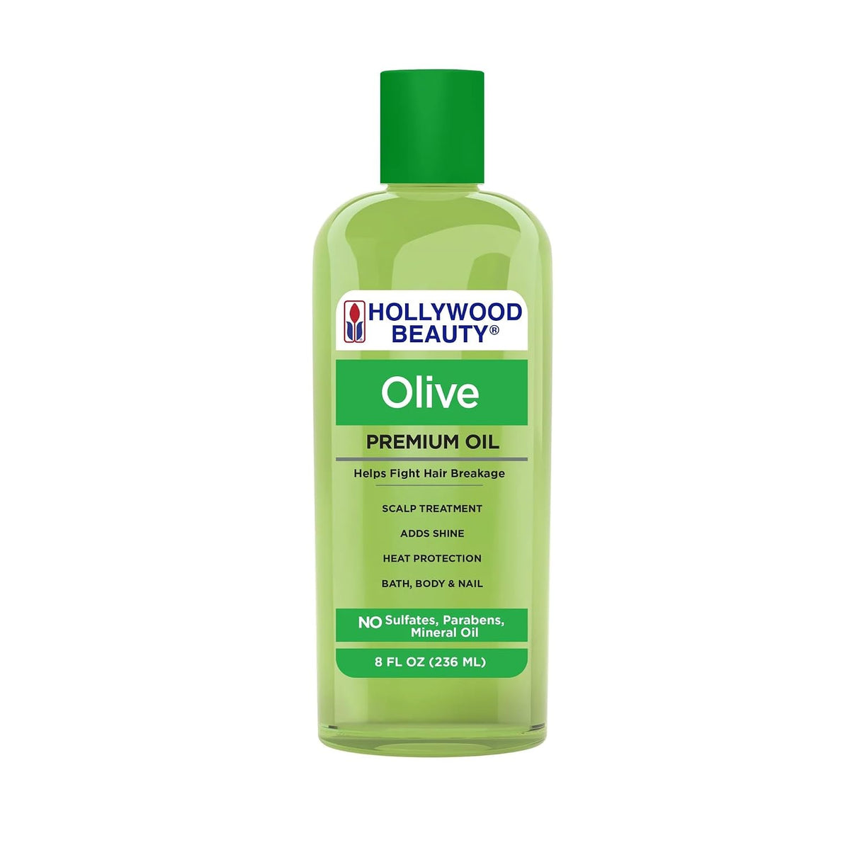 Hollywood Beauty Olive Hair Oil, 8oz Bottle, Also for Bath, Body and Nails, Fights hair breakage, Hair treatment, Adds shine, Heat Protection