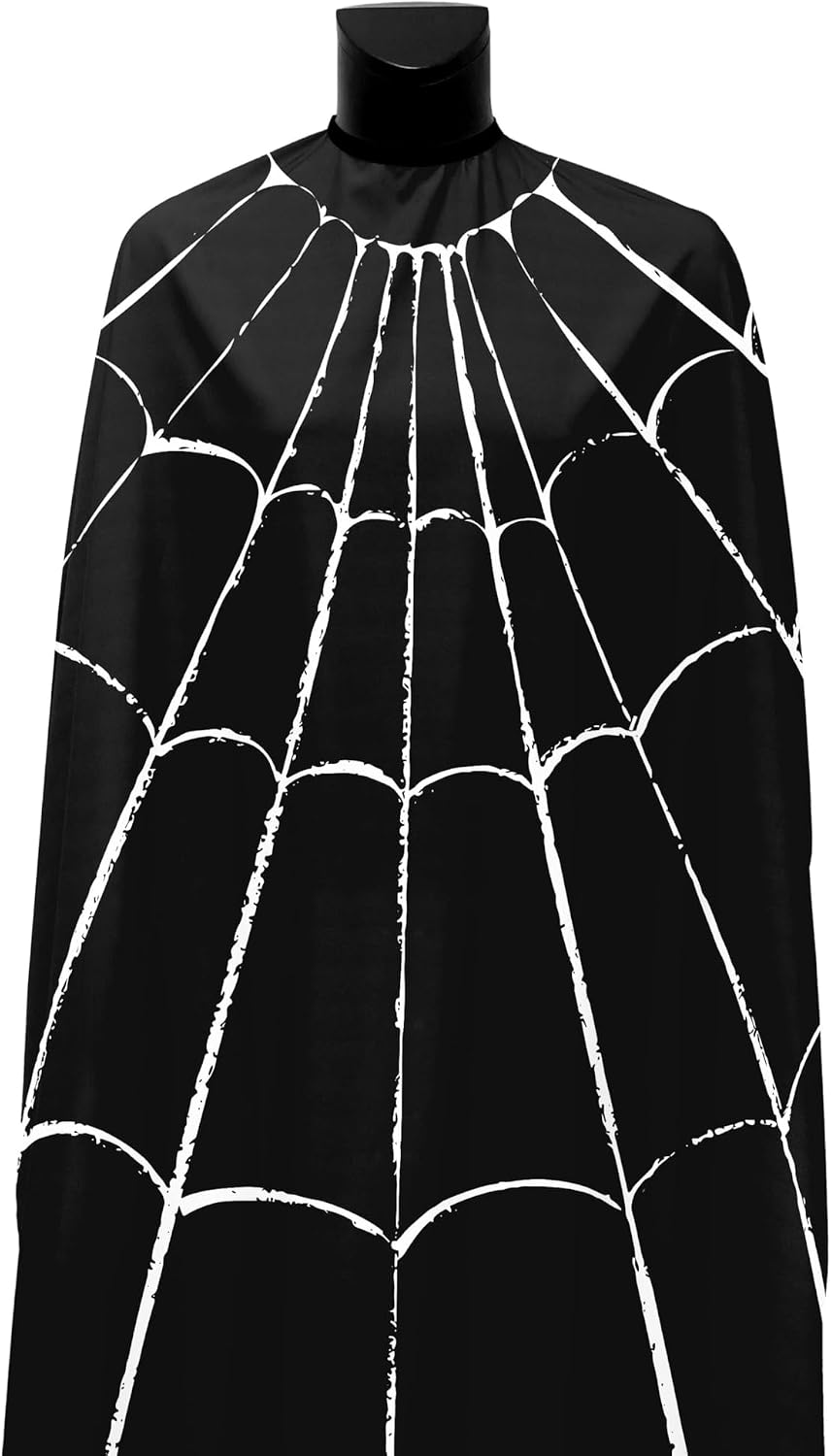 Illuzien Spider Web PRO Barber Cape, Hair Cut Cape, Water-Resistant Barber Accessories, Professional Cape