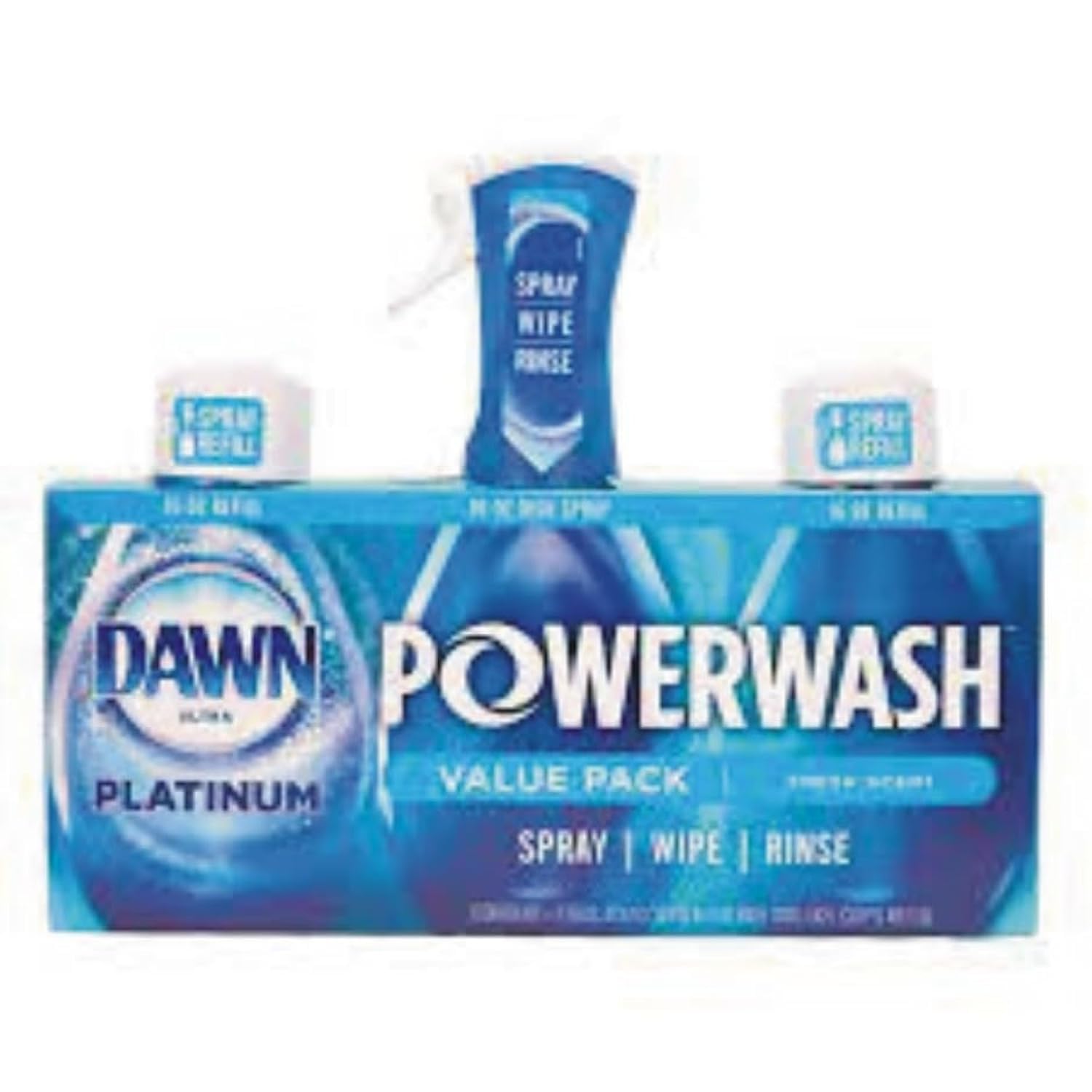Dawn Platinum Powerwash Dish Spray, Dish Soap Liquid, Fresh Scent Bundle, 1 Spray + 3 Refills, 16oz Each (Pack of 4)