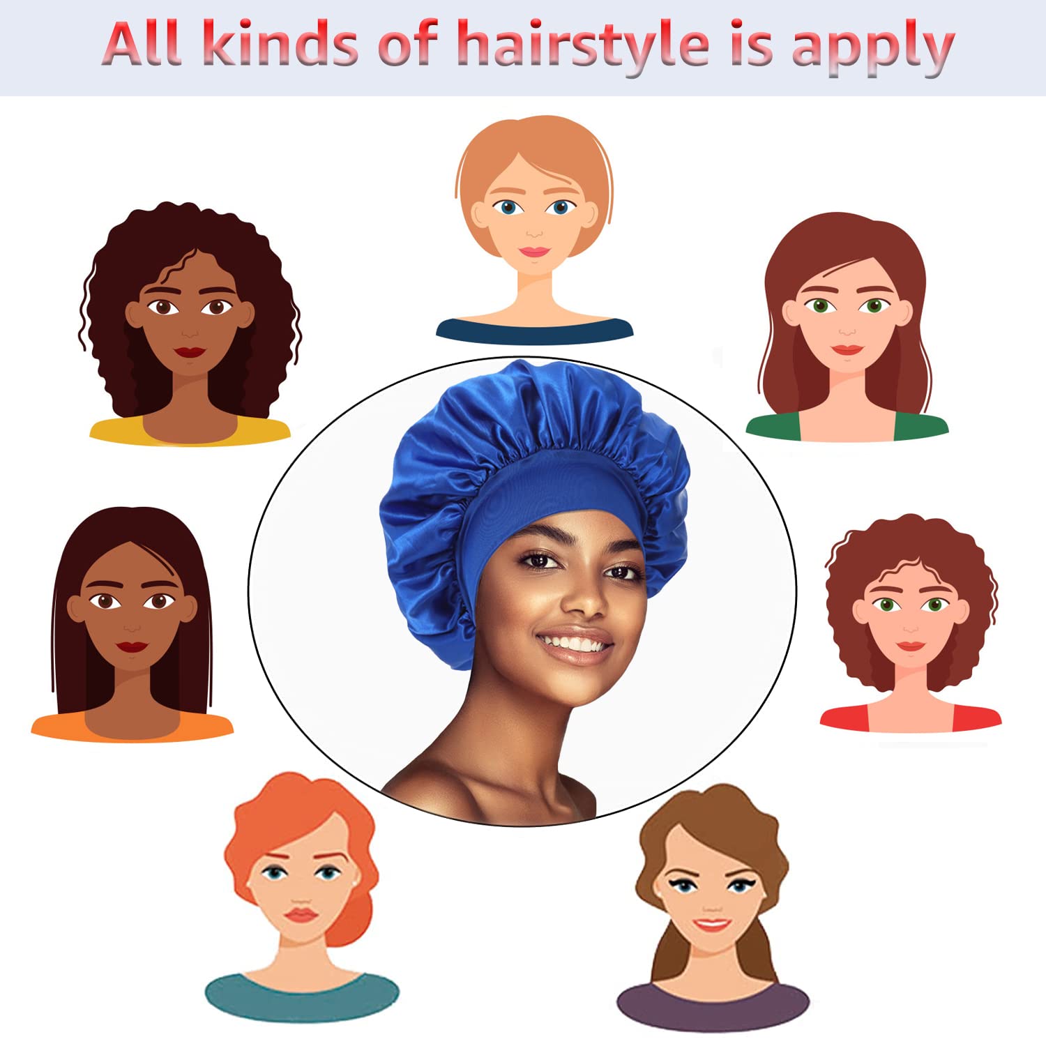 Satin Sleep Bonnets – 3-Pack