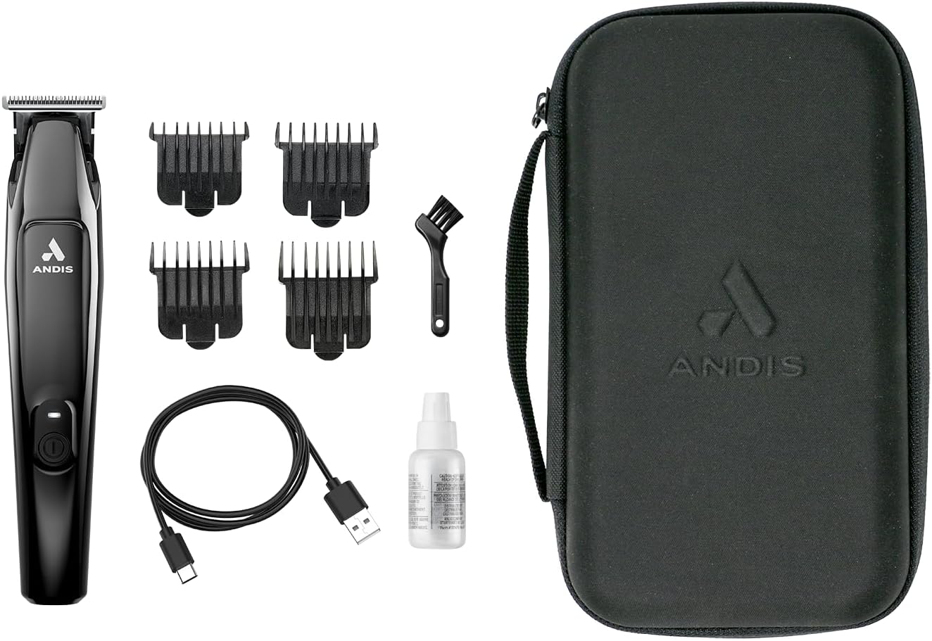 Andis 562888 Slimline Pro II Cordless Beard & Hair Trimmer, 4-Combs, Black