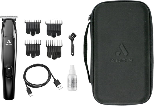 Andis 562888 Slimline Pro II Cordless Beard & Hair Trimmer, 4-Combs, Black