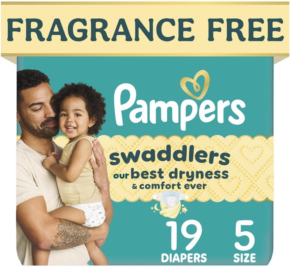 Pampers Swaddlers Newborn Diapers, Size Newborn (10 lbs), 84 Count, Fragrance Free, Hypoallergenic, Absorbent, Pediatrician Recommended, Skin Safe