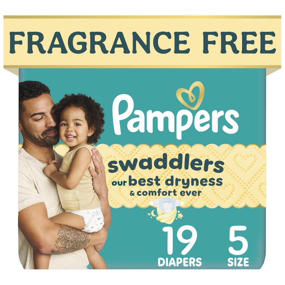 Swaddlers Diapers, Size 5 (20-37 lbs), 132 Count, Fragrance Free, Hypoallergenic, Absorbent, Pediatrician Recommended, Skin Safe