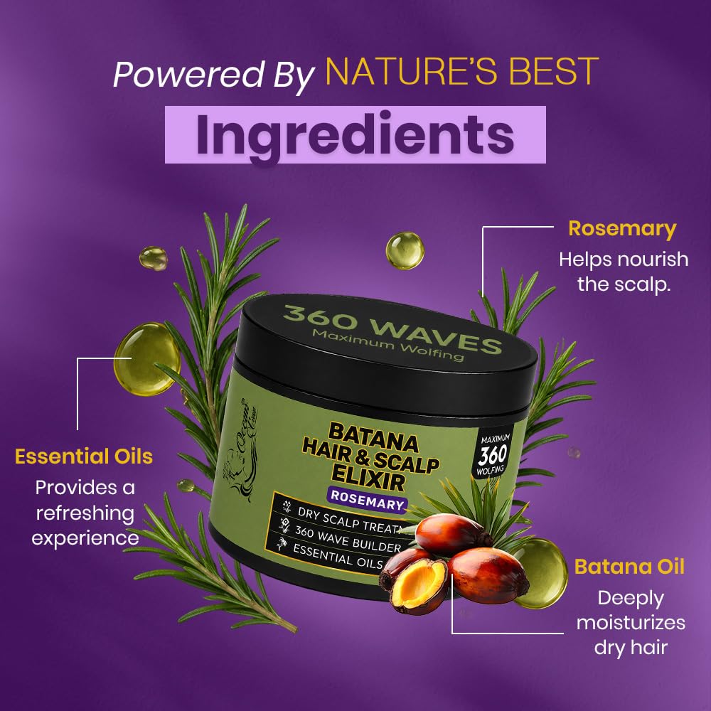 OCEAN VIEW DEEP WAVES POMADE - Premium Wave Grease, Wave Pomade for 360 Waves, Strong Hold Wave Cream for Men, Hydrating Hair Styling Product for Deep, Defined Waves, 4 oz Jar